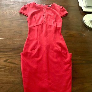 Body conscious red midi dress from ASOS, size 6